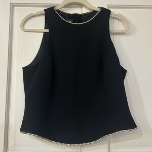 Jones New York Evening Black Sequin Sleeveless Blouse Size 12